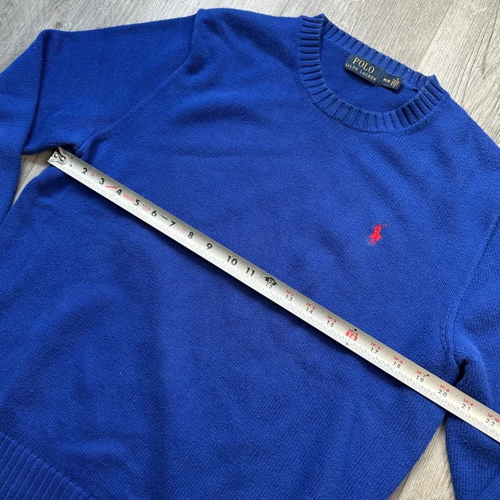 Polo Ralph Lauren Blue Crewneck Sweater Men's M Red Pony Logo